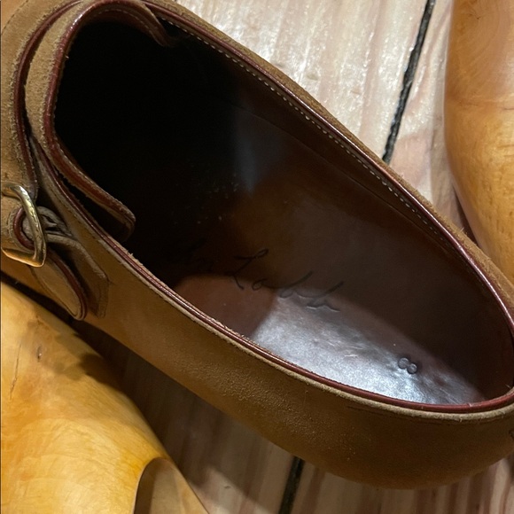 John Lobb Tan Suede Monk Strap Oxfords main image 4